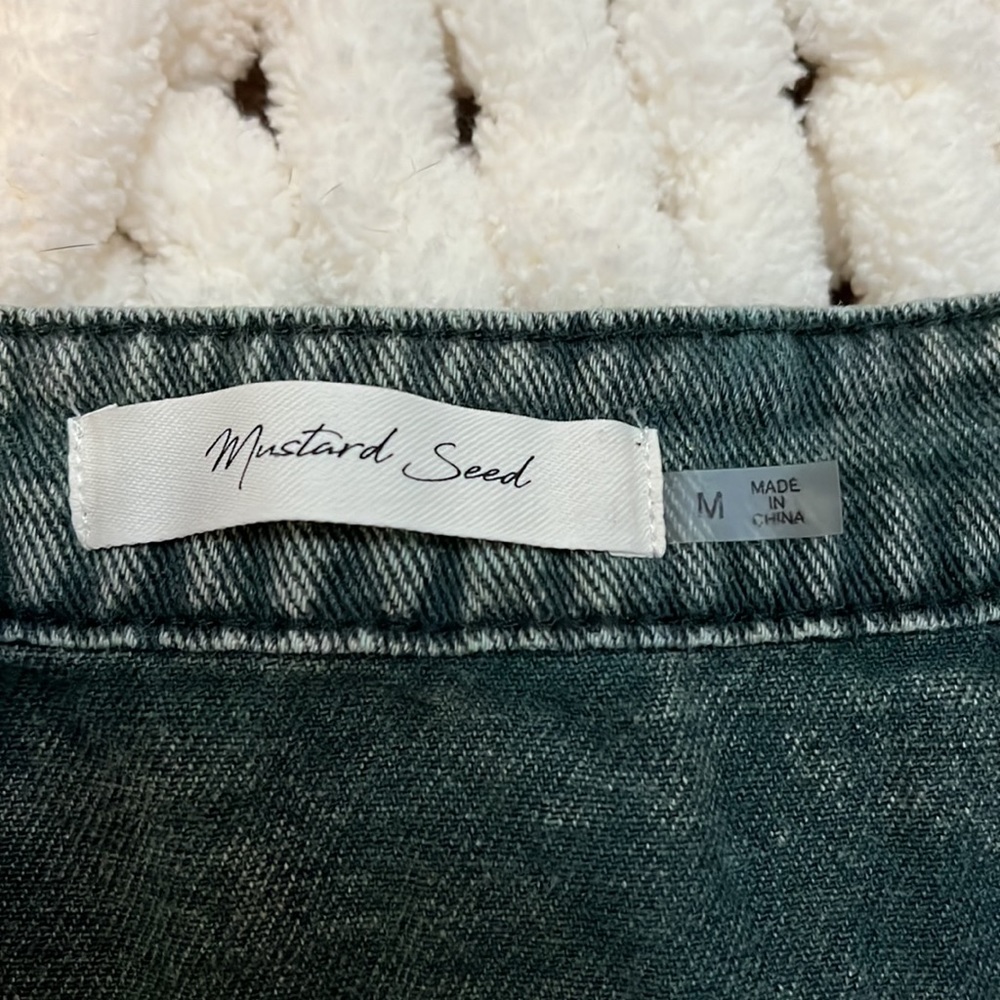 Green Denim Button Up Skirt - Picture 7 of 8